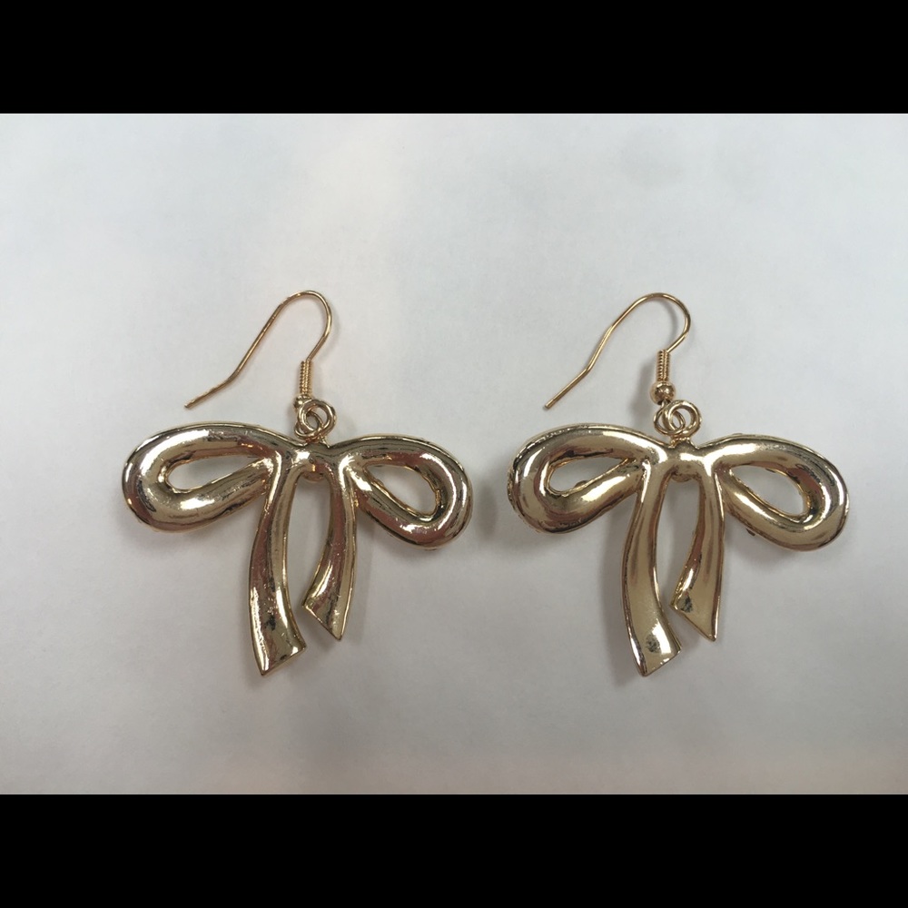 Bow Rhinestone Earrings - Picture 2 of 2